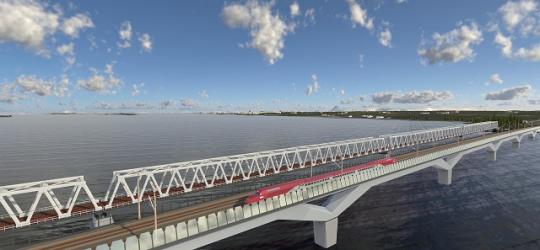 Windschutzwand HSL Eisenbahnbrücke Hollands Diep